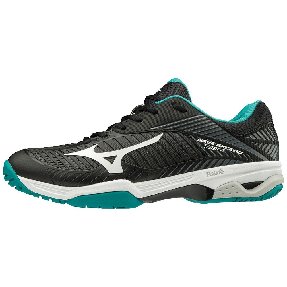 Scarpe Tennis Mizuno Wave Exceed Tour 3 AC Donna - Nere/Bianche/Blu - 57361-BDUW